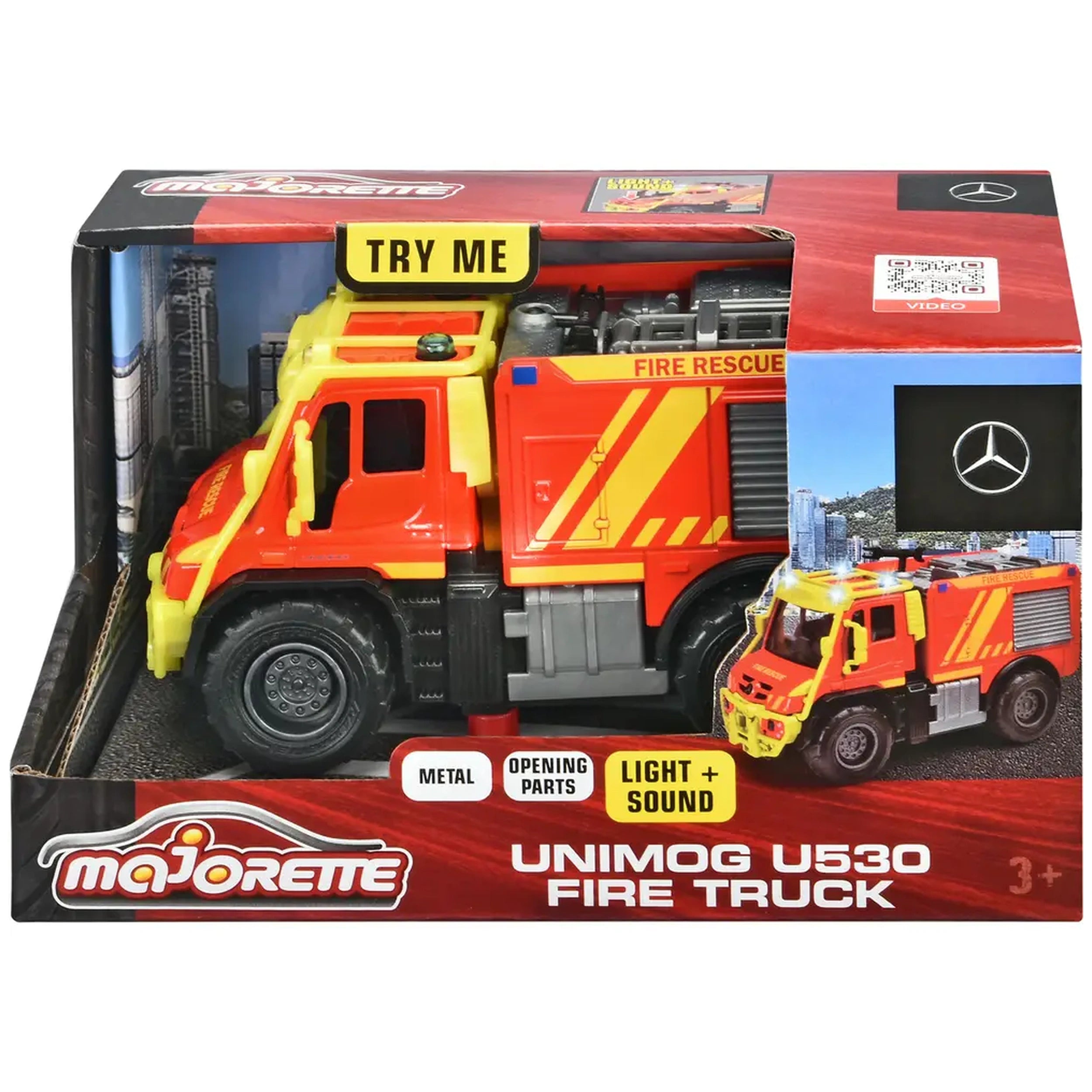 Dickie - Camion de pompier Unimog U530 avec lumières et sons véhicules de jeu