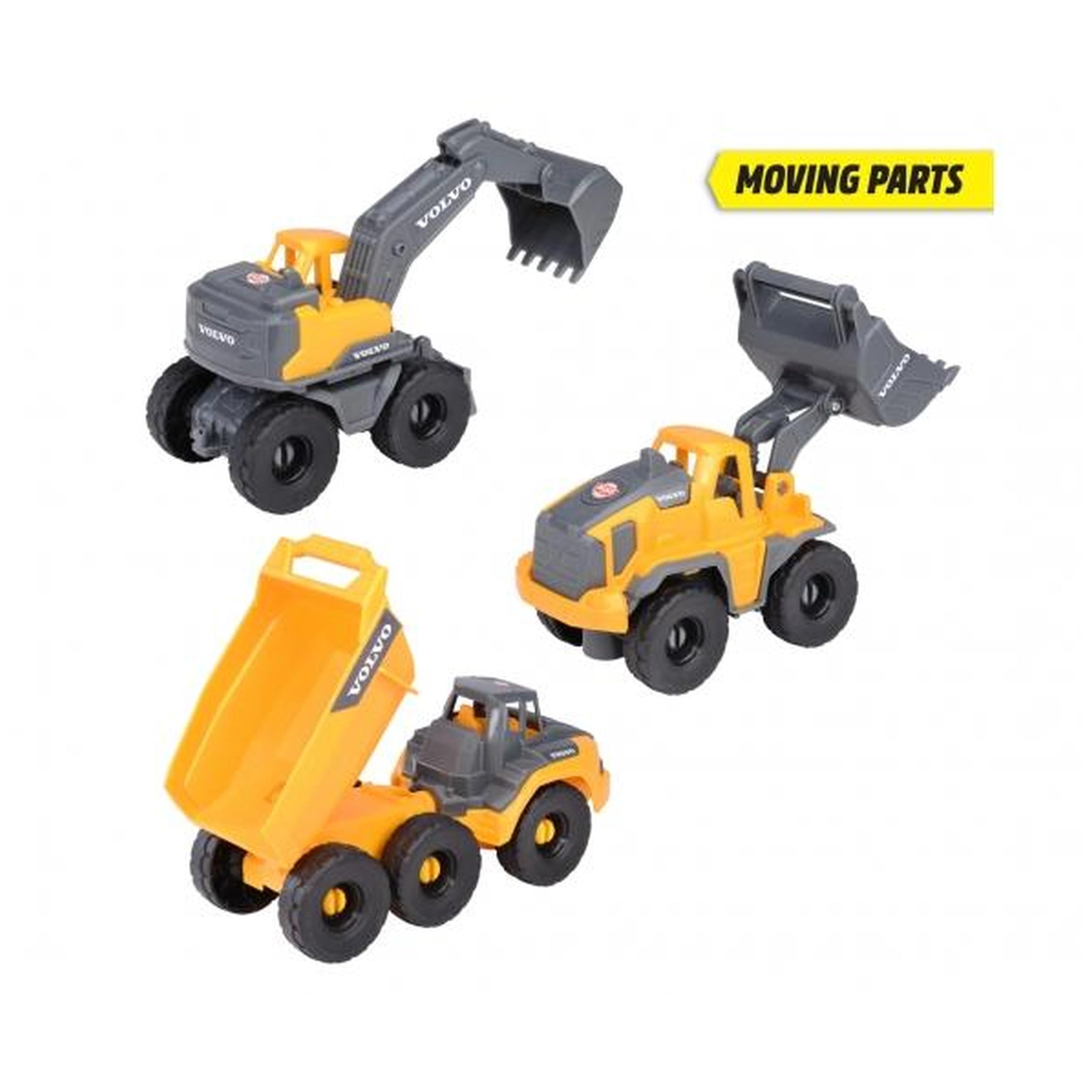 Dickie - Pack de 3 Véhicules de Construction Volvo