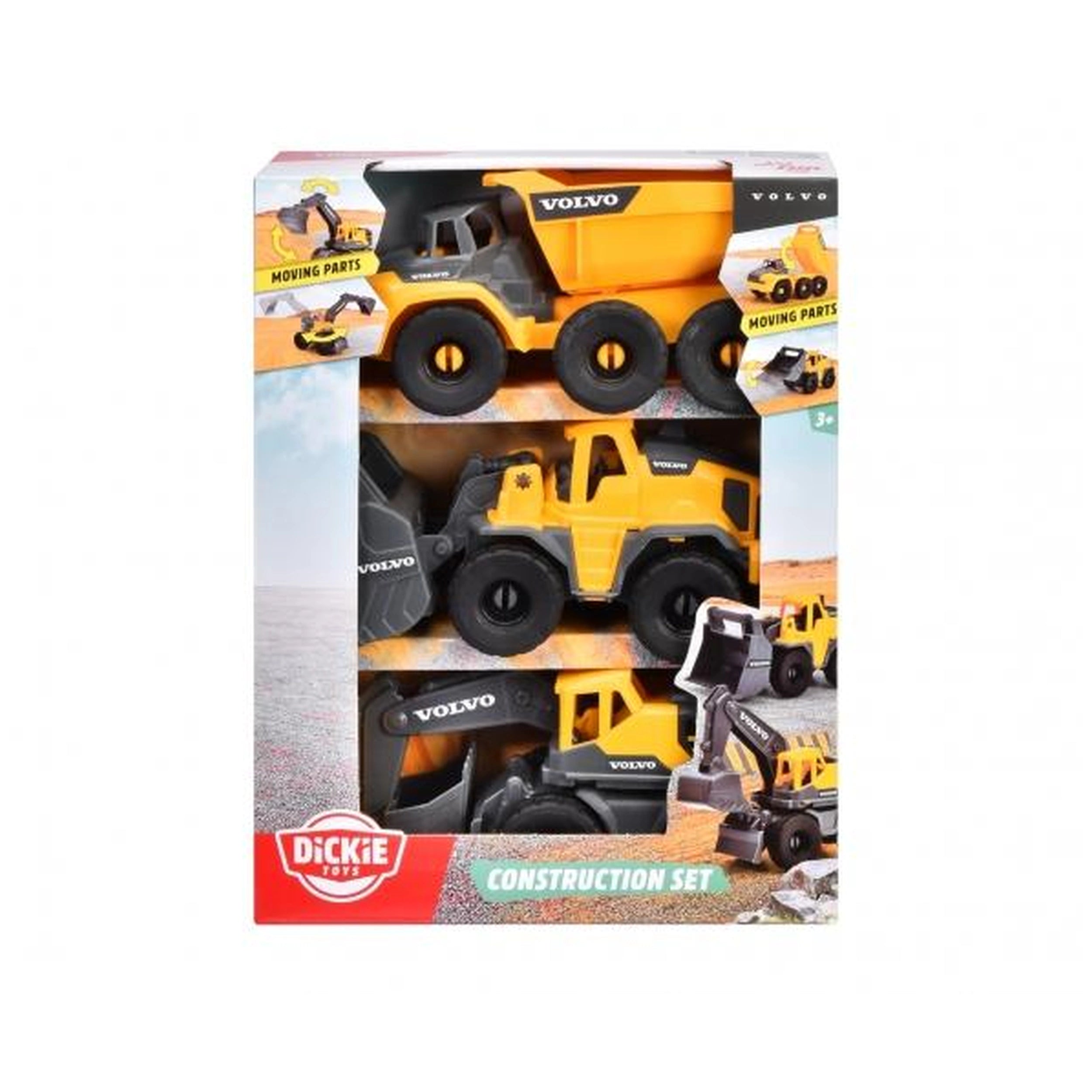 Dickie - Pack de 3 Véhicules de Construction Volvo
