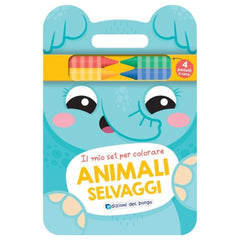 Edizioni del Borgo - Animali Selvaggi - Mio Set per Colorare - Book Age: +3 - +6 - EDB58355A - Italian Edition