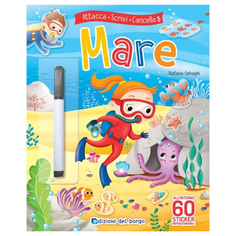 Edizioni del Borgo - Mare - Attacca-Scrivi-Cancella - Book Age: +5 - EDB58469A - Italian Edition