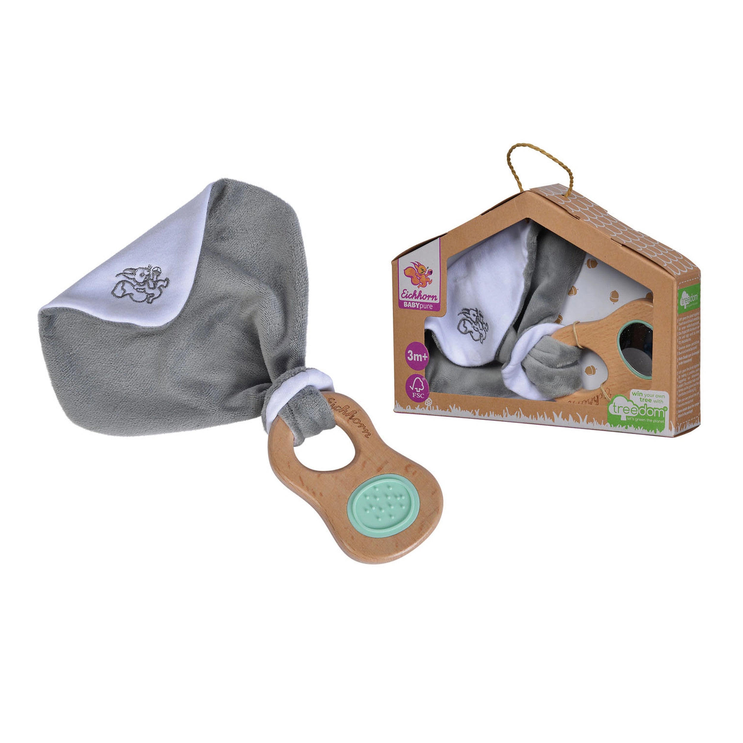 Eichhorn - Tissu de câlin pour bébé avec prise - Hochets - Hochets