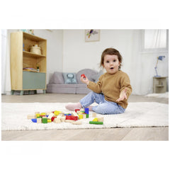 Eichhorn - Baby Wooden Coloured Blocks 75 Pcs - Sorting & Stacking Toys