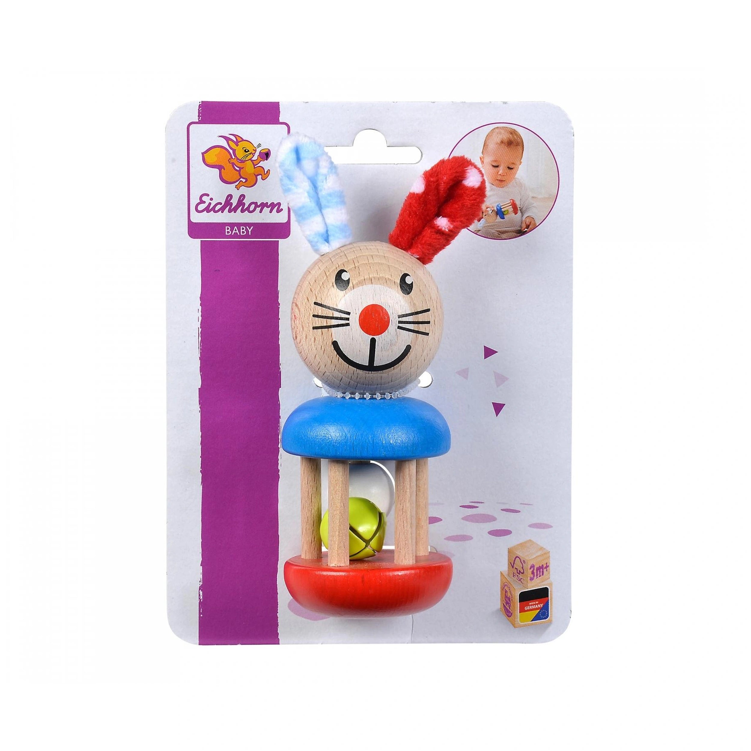 Eichhorn - Hochet en bois pour bébé Lapin - Hochets - Hochets