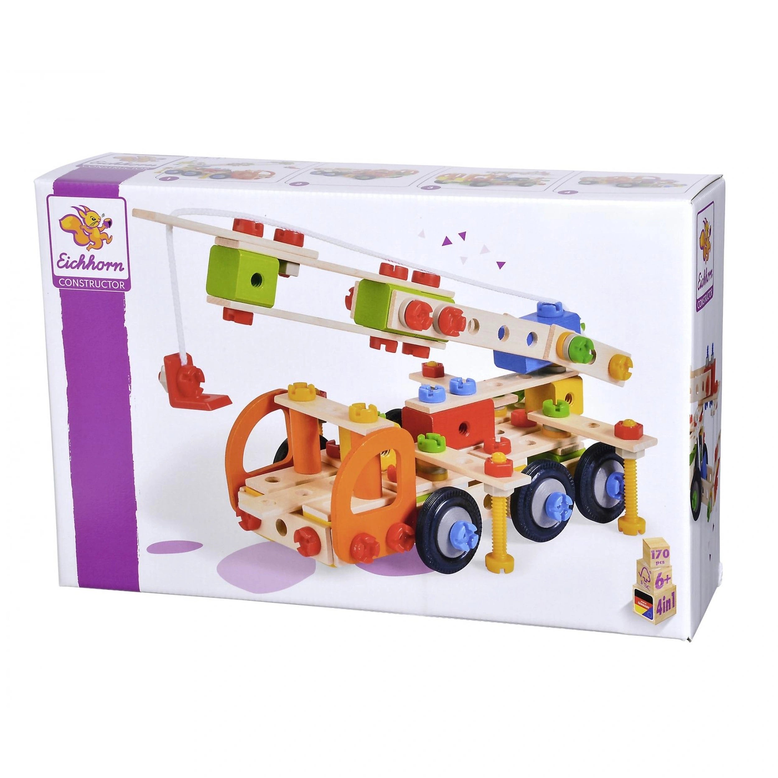 Eichhorn - Camion Grue 4 en 1 - 170 Pièces - Jouets de Construction - Jouets de Construction