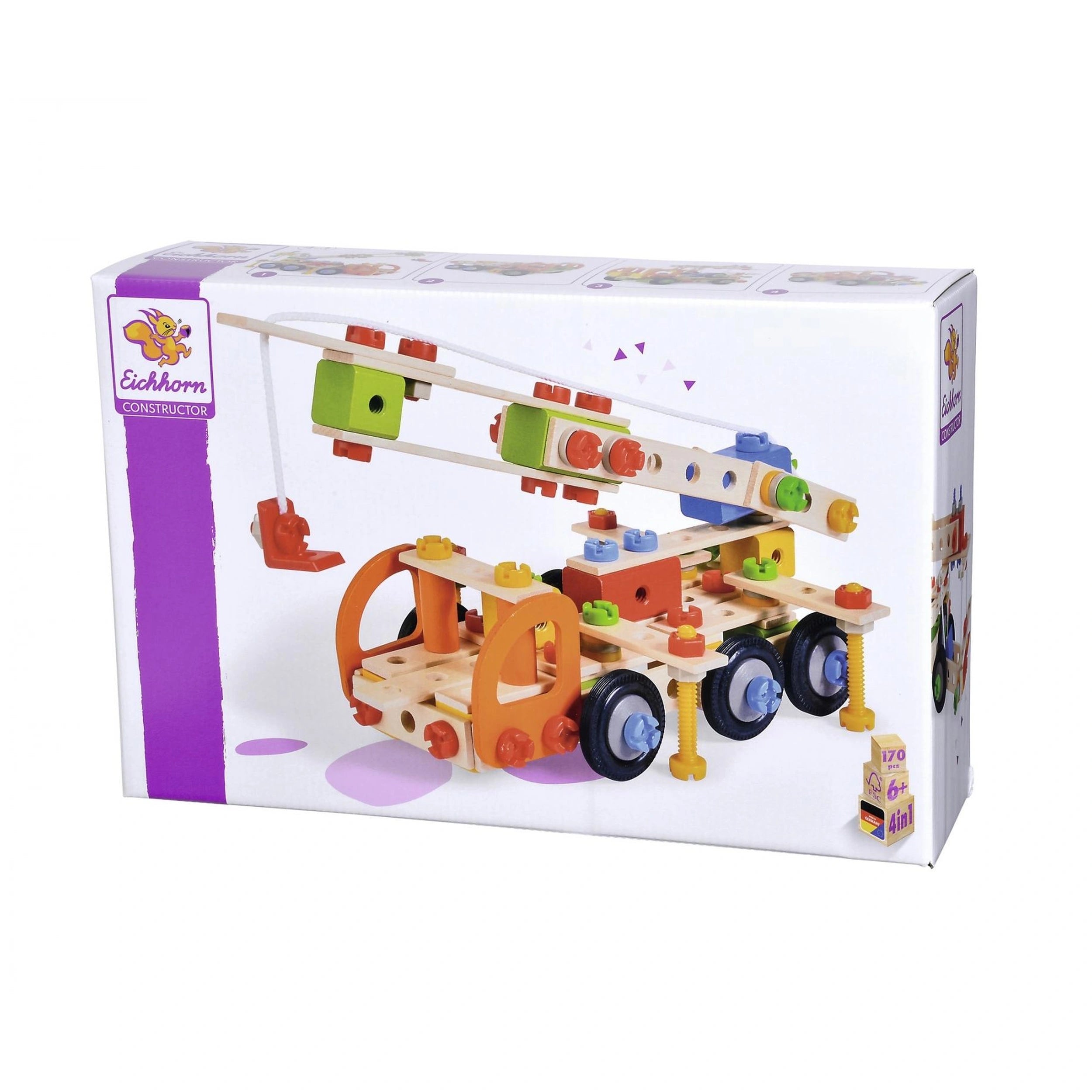 Eichhorn - Camion Grue 4 en 1 - 170 Pièces - Jouets de Construction - Jouets de Construction