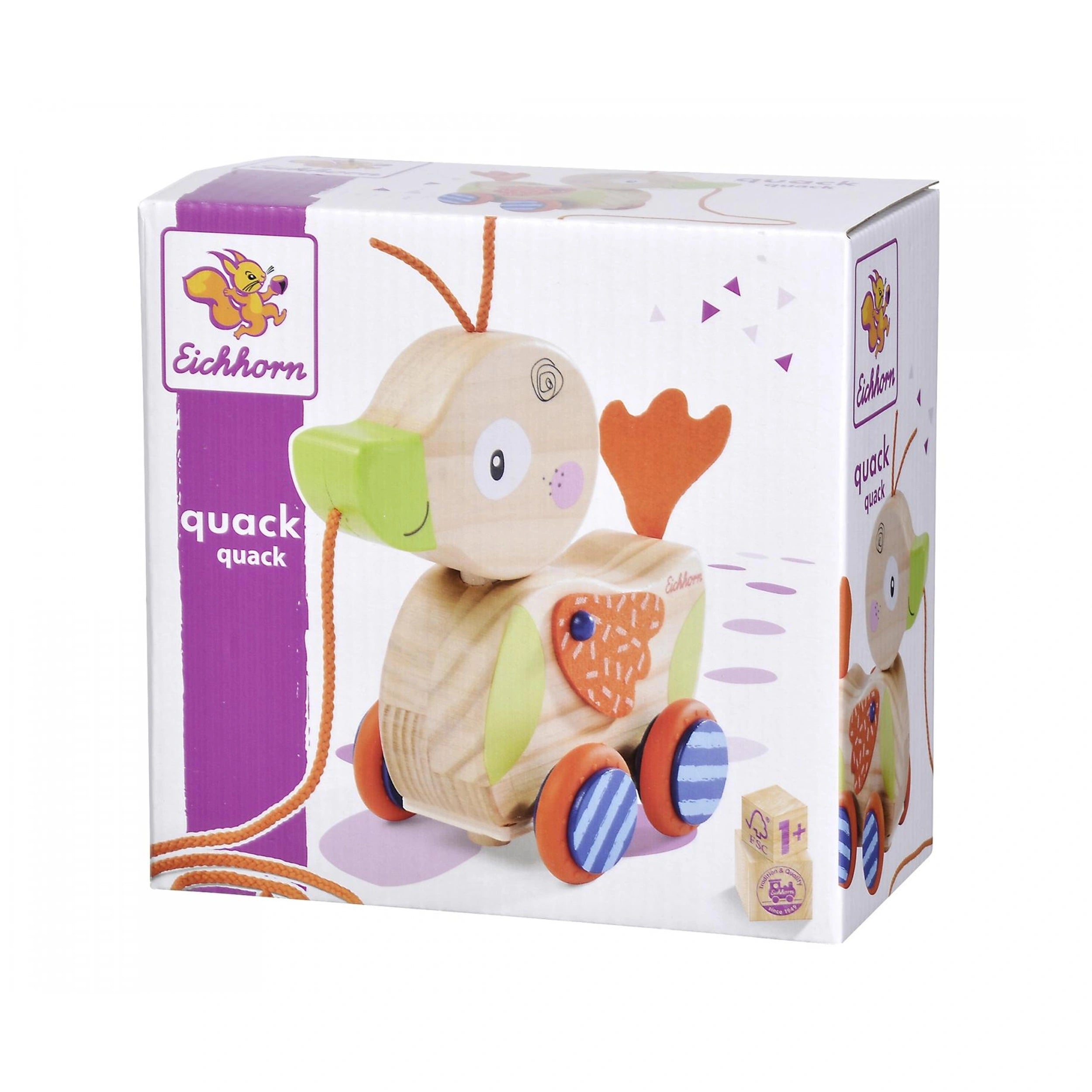 Eichhorn - Canard à tirer - Jouets à pousser et à tirer - Jouets à pousser et à tirer