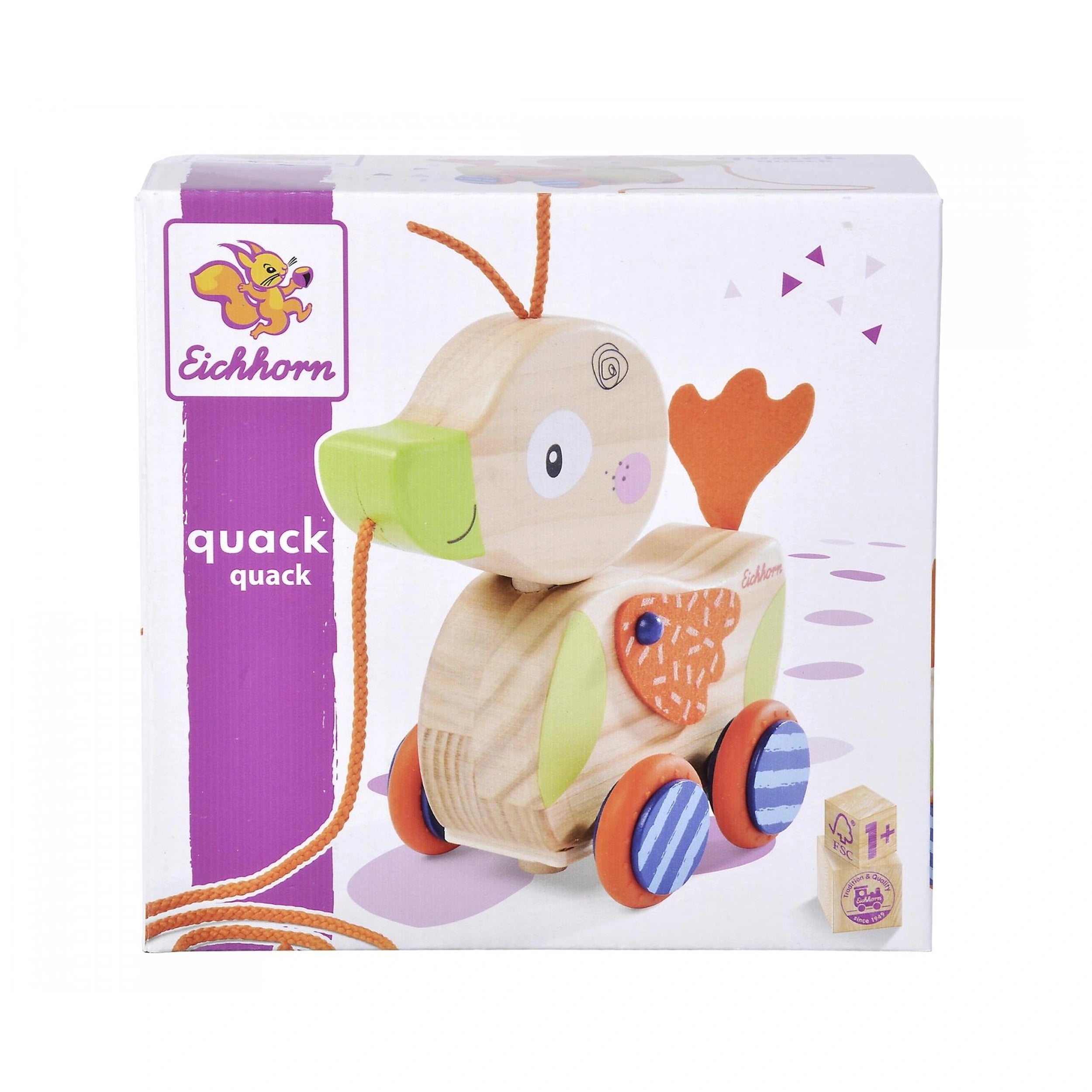 Eichhorn - Canard à tirer - Jouets à pousser et à tirer - Jouets à pousser et à tirer