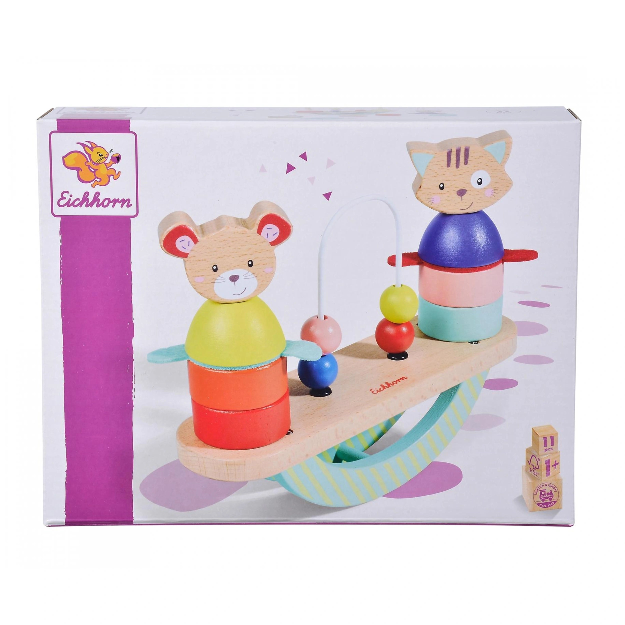 Eichhorn - Jeu d'équilibre en bois Animaux - Jouets d'activité pour bébé - Jouets d'activité pour bébé
