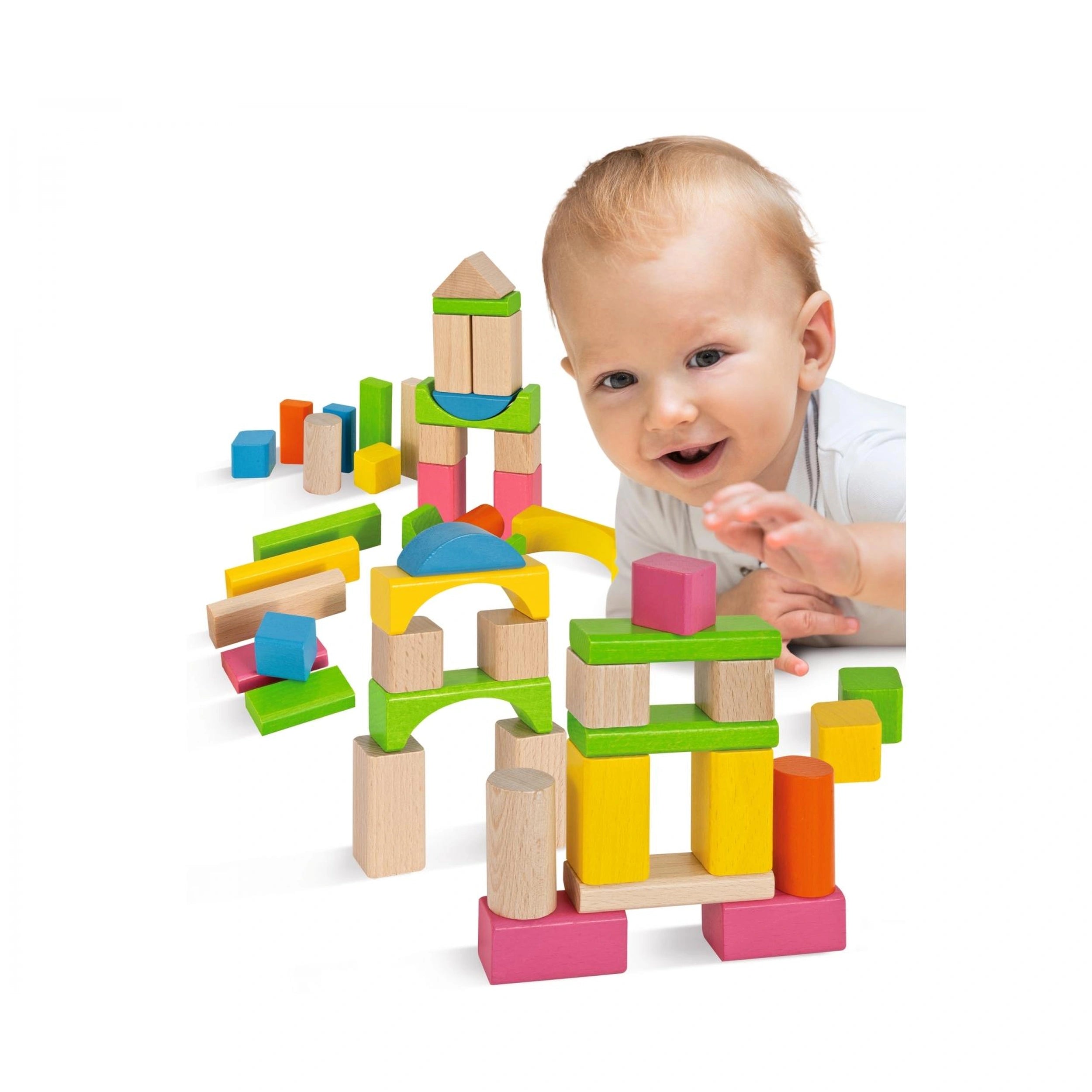 Eichhorn - Blocs en bois - 60 pièces - Jouets de tri et d'empilage - Jouets de tri et d'empilage