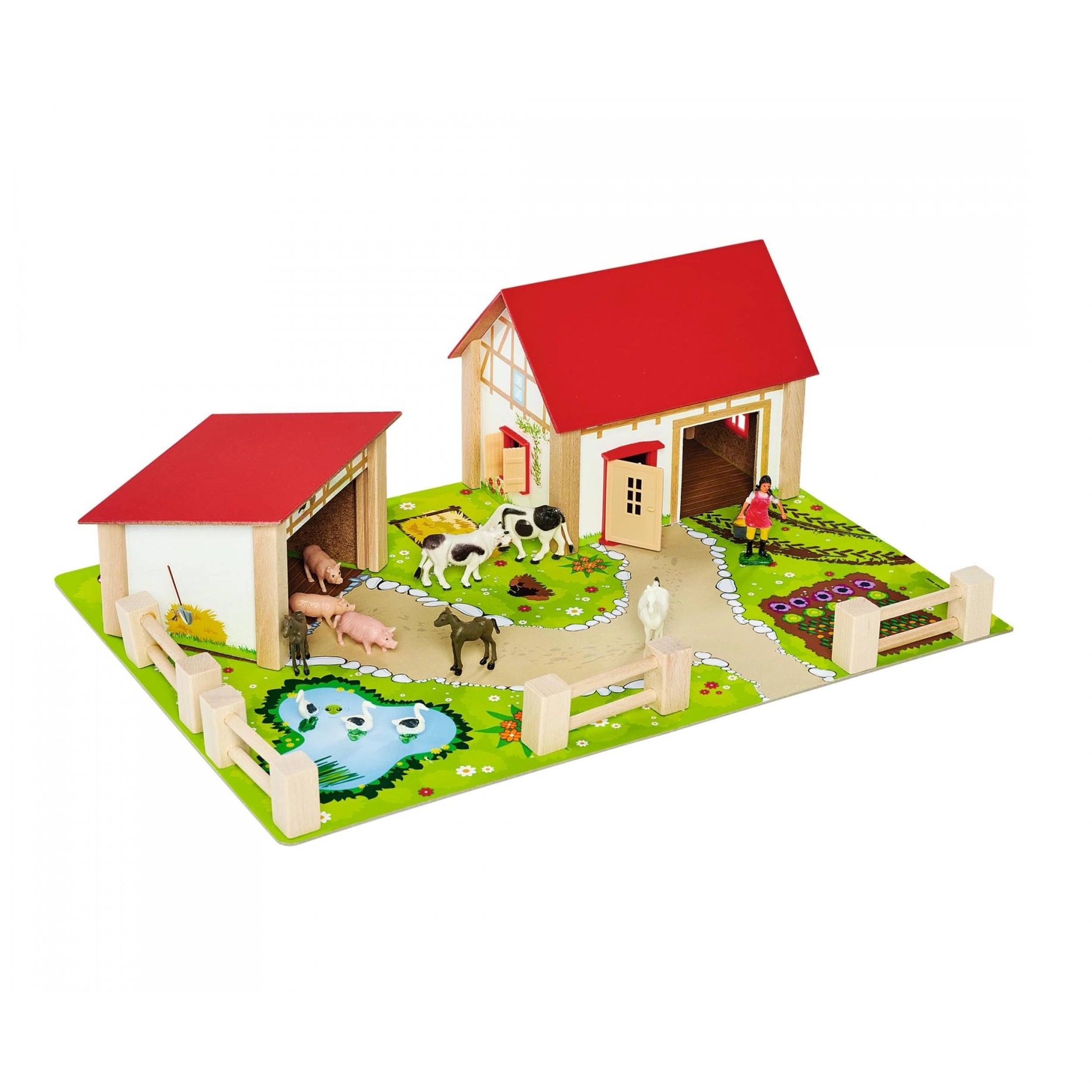 Eichhorn - Ferme en bois avec accessoires - 20 pièces - Jeux de rôle - Jeux de rôle