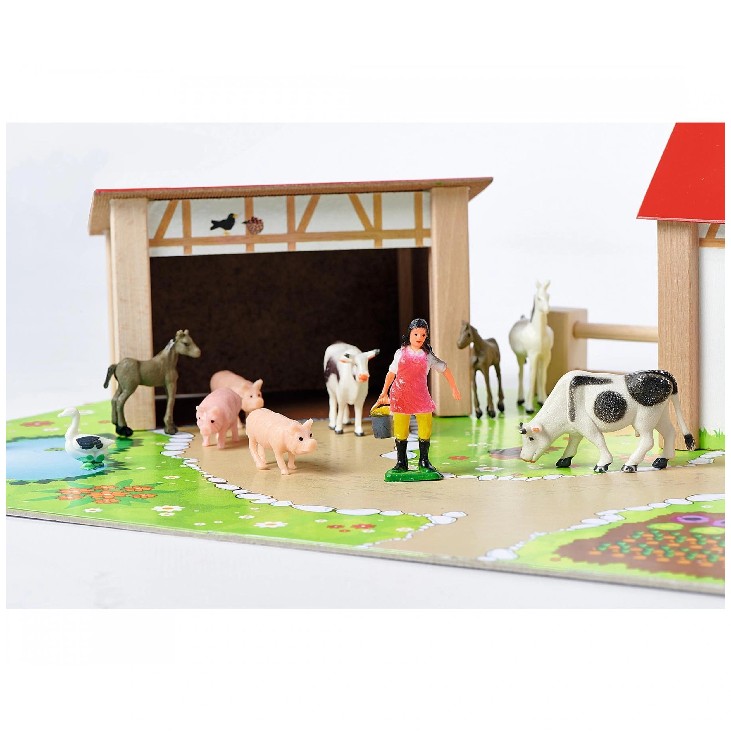 Eichhorn - Ferme en bois avec accessoires - 20 pièces - Jeux de rôle - Jeux de rôle