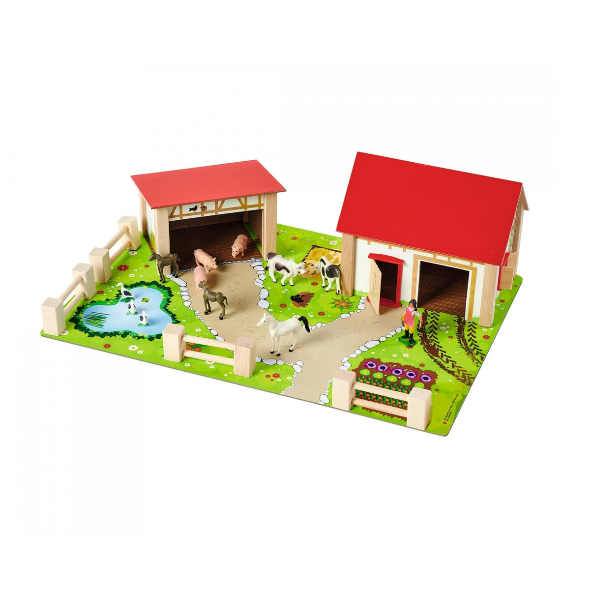 Eichhorn - Ferme en bois avec accessoires - 20 pièces - Jeux de rôle - Jeux de rôle