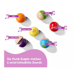 Eichhorn - Wooden Music Balls - 6 Pcs - Baby Activity Toys