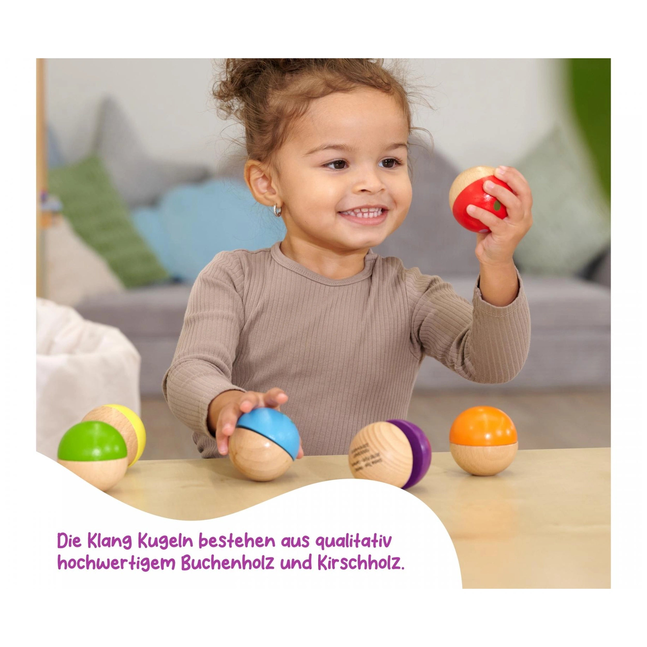 Eichhorn - Wooden Music Balls - 6 Pcs - Baby Activity Toys