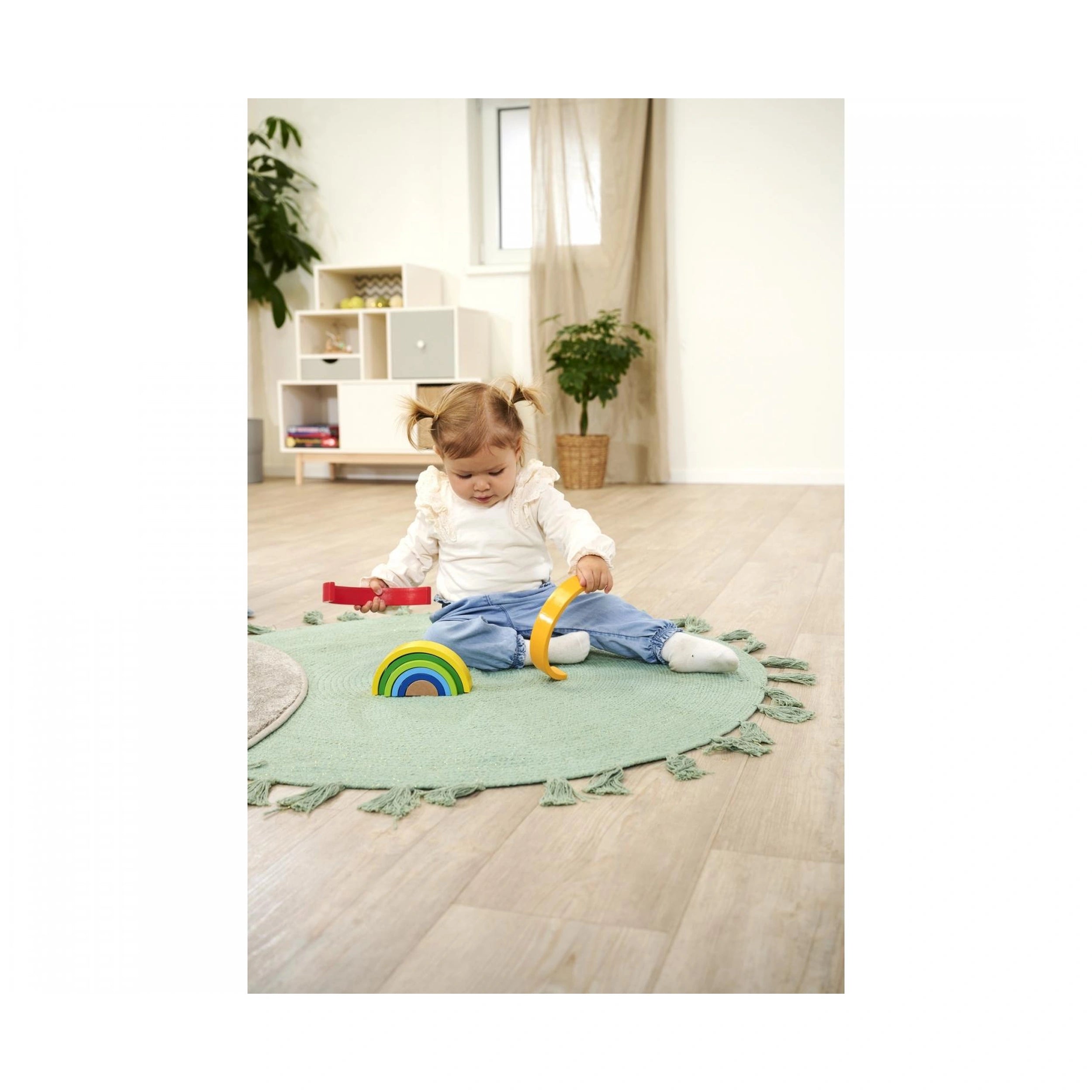 Eichhorn - Arc-en-ciel empilable en bois - 8 pièces - Jouets d'activité pour bébé - Jouets d'activité pour bébé