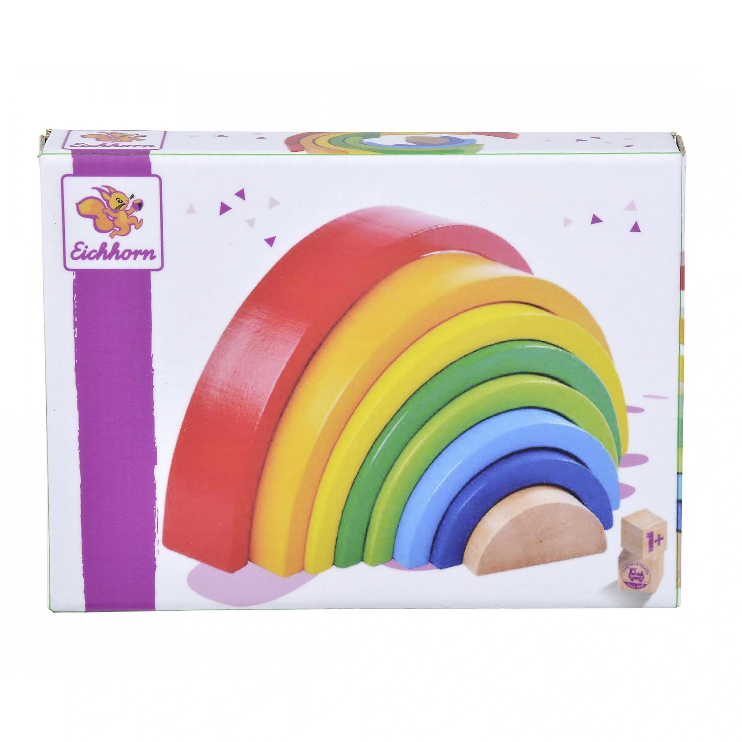 Eichhorn - Arc-en-ciel empilable en bois - 8 pièces - Jouets d'activité pour bébé - Jouets d'activité pour bébé