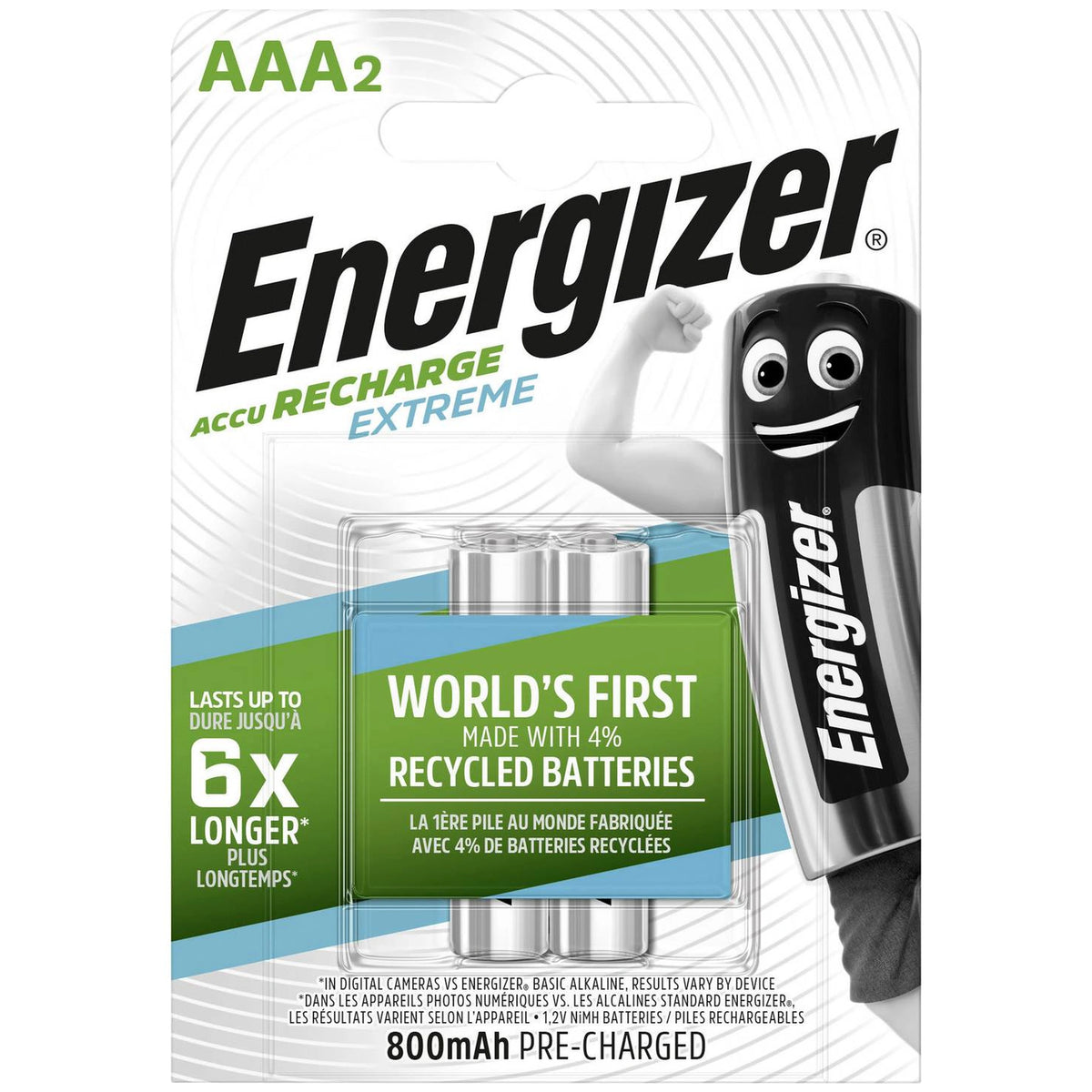 Batterie Energizer Extreme Hr03 AAA (Rechargeable) NiMH 800 mAh 1,2 V 2 Pc(S)