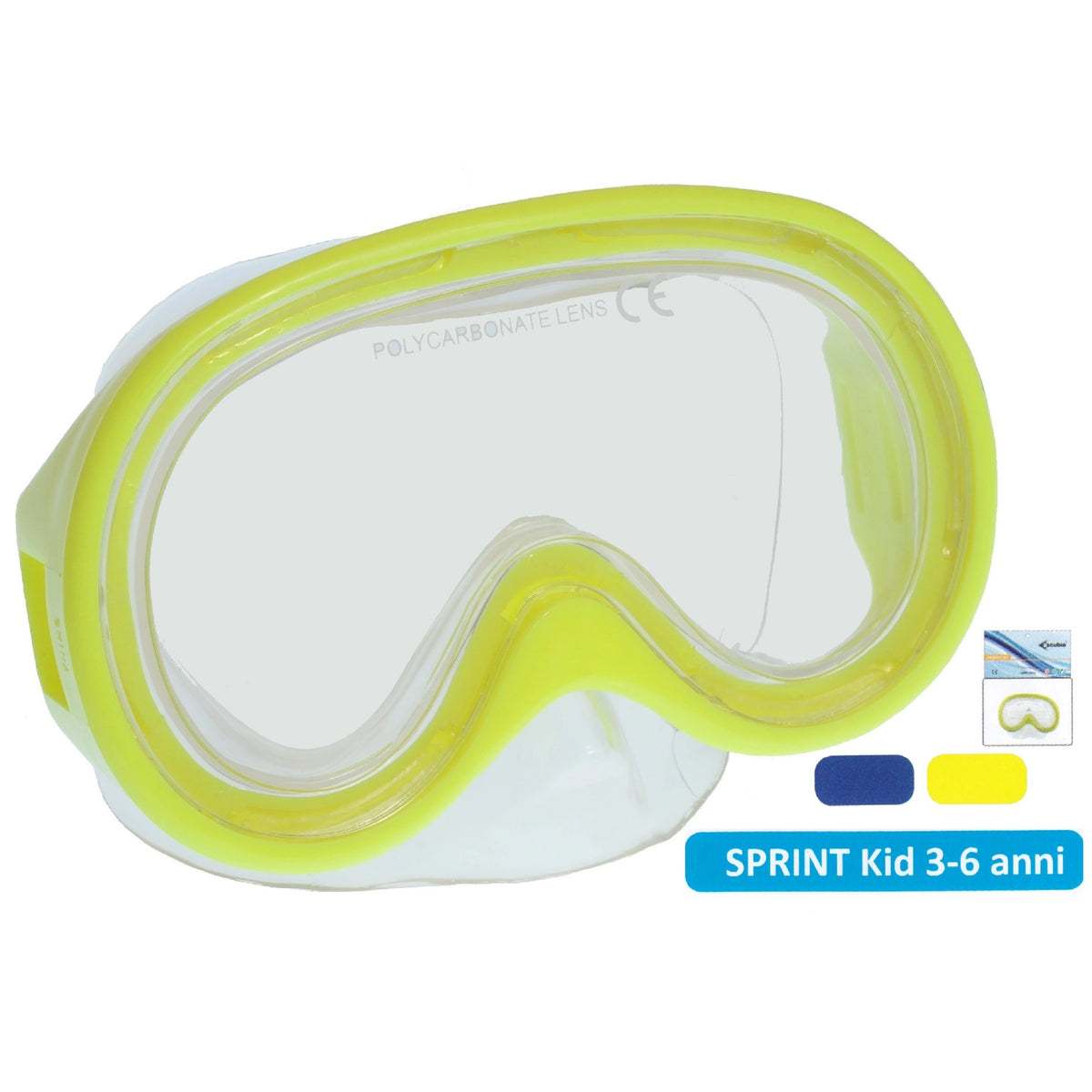 Escubia - Sprint Kid Allergy Free Pvc Diving Mask Age: 3 - 6