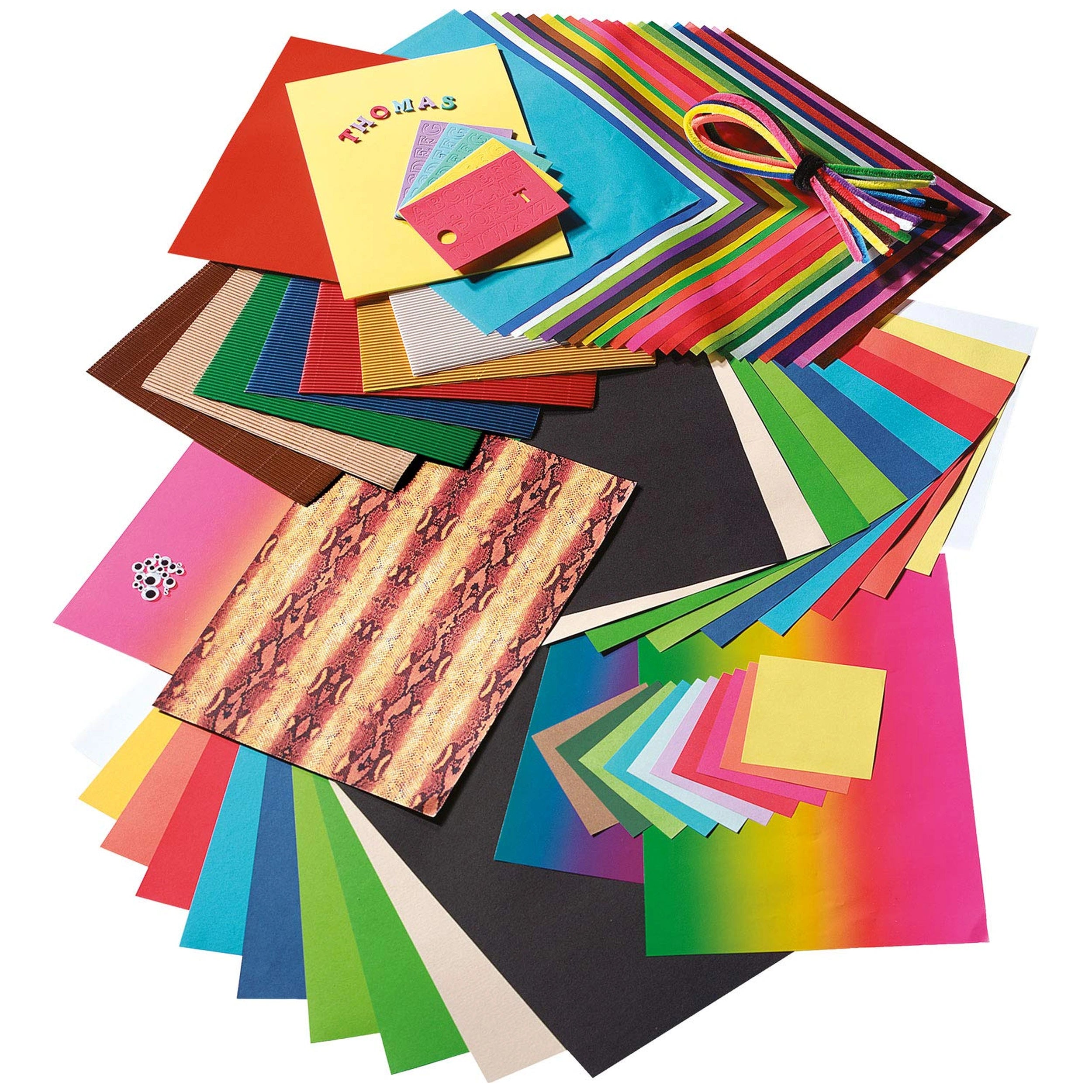 Folia - Set de Papier à Découper Creative Box Toute l'Année 323 Pièces Feuilles Multicolores - Arts et Métiers