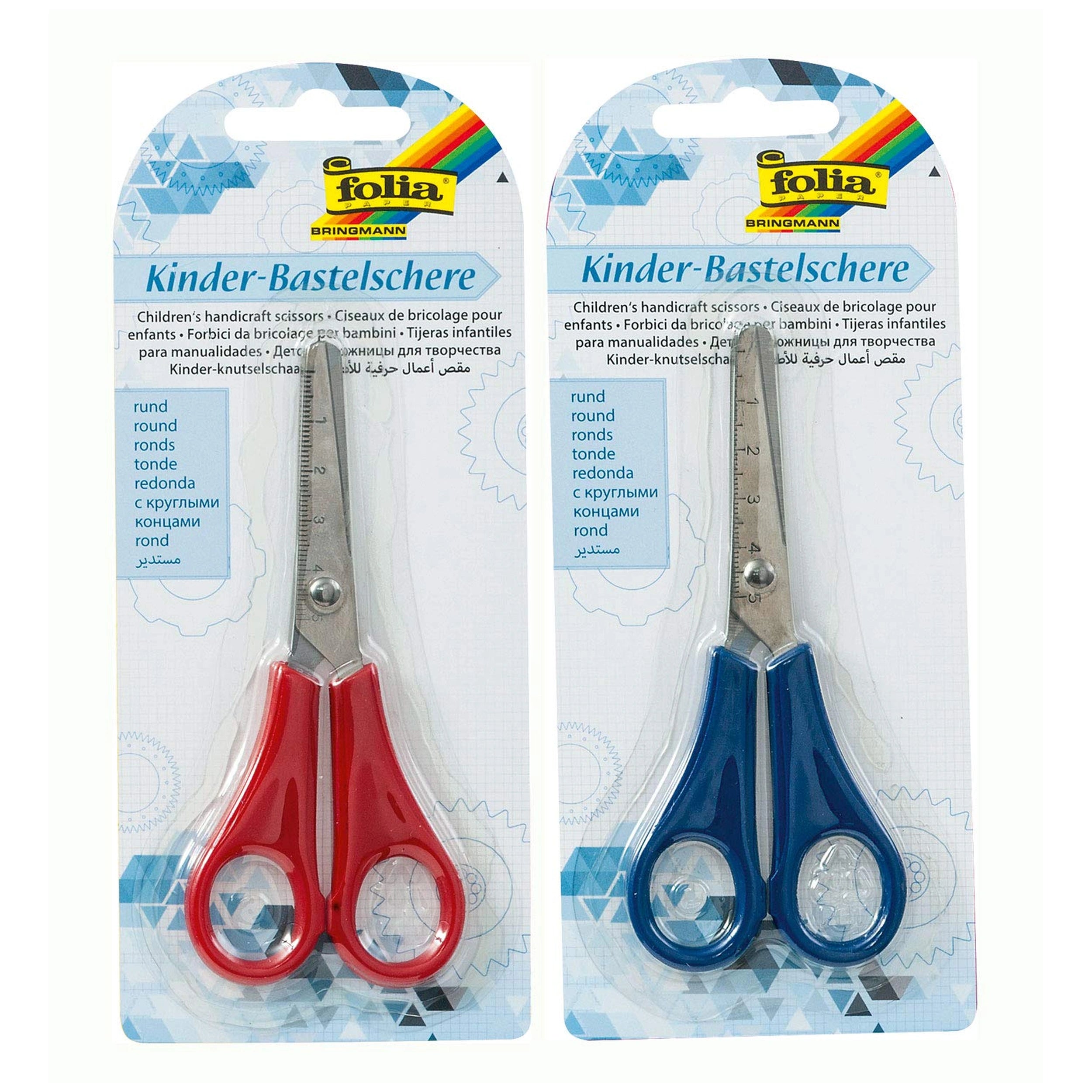 Folia - Ciseaux Gradués Métalliques Longs Pour Enfants 13,5 Cm Pointe Ronde - Loisirs Créatifs