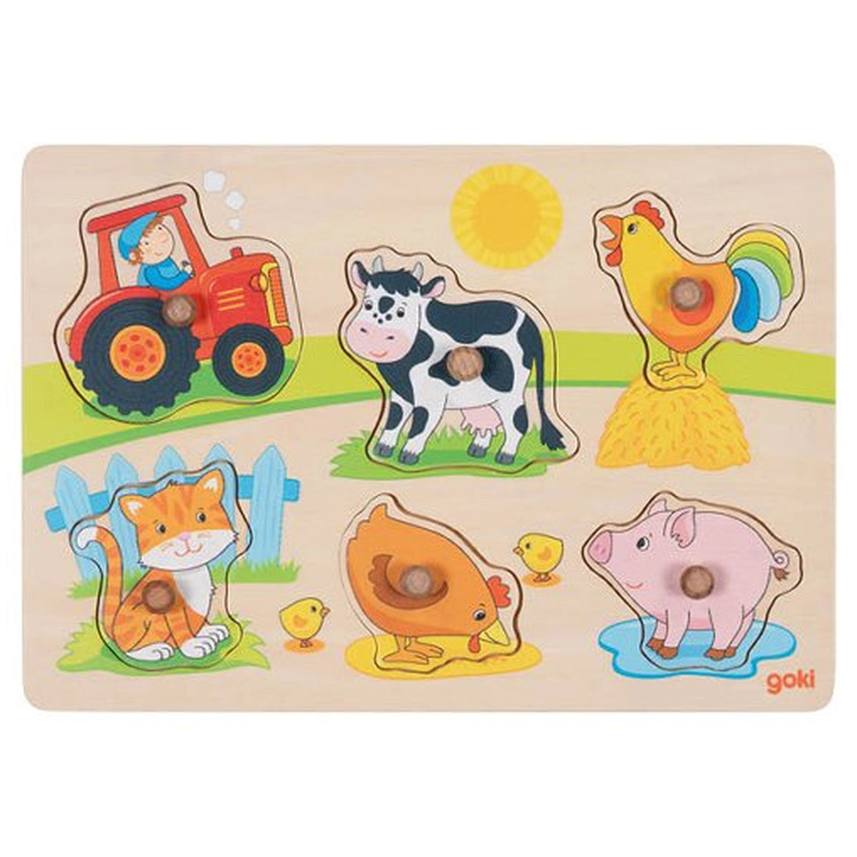 GOKI - Puzzle à soulever à la ferme - Puzzles