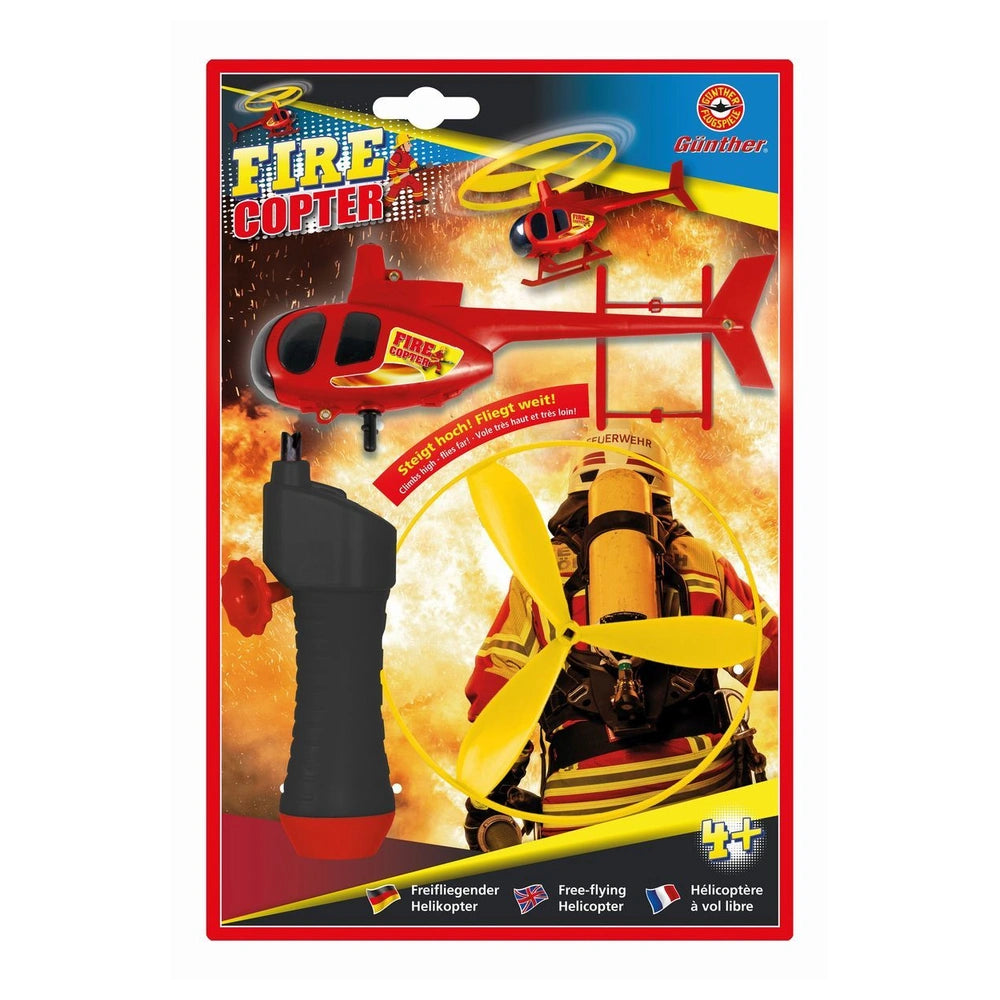 GUNTHER FLUGSPIELE - Véhicules jouets - Hélicoptère de pompier - Rouge Jaune - 4 Ans+