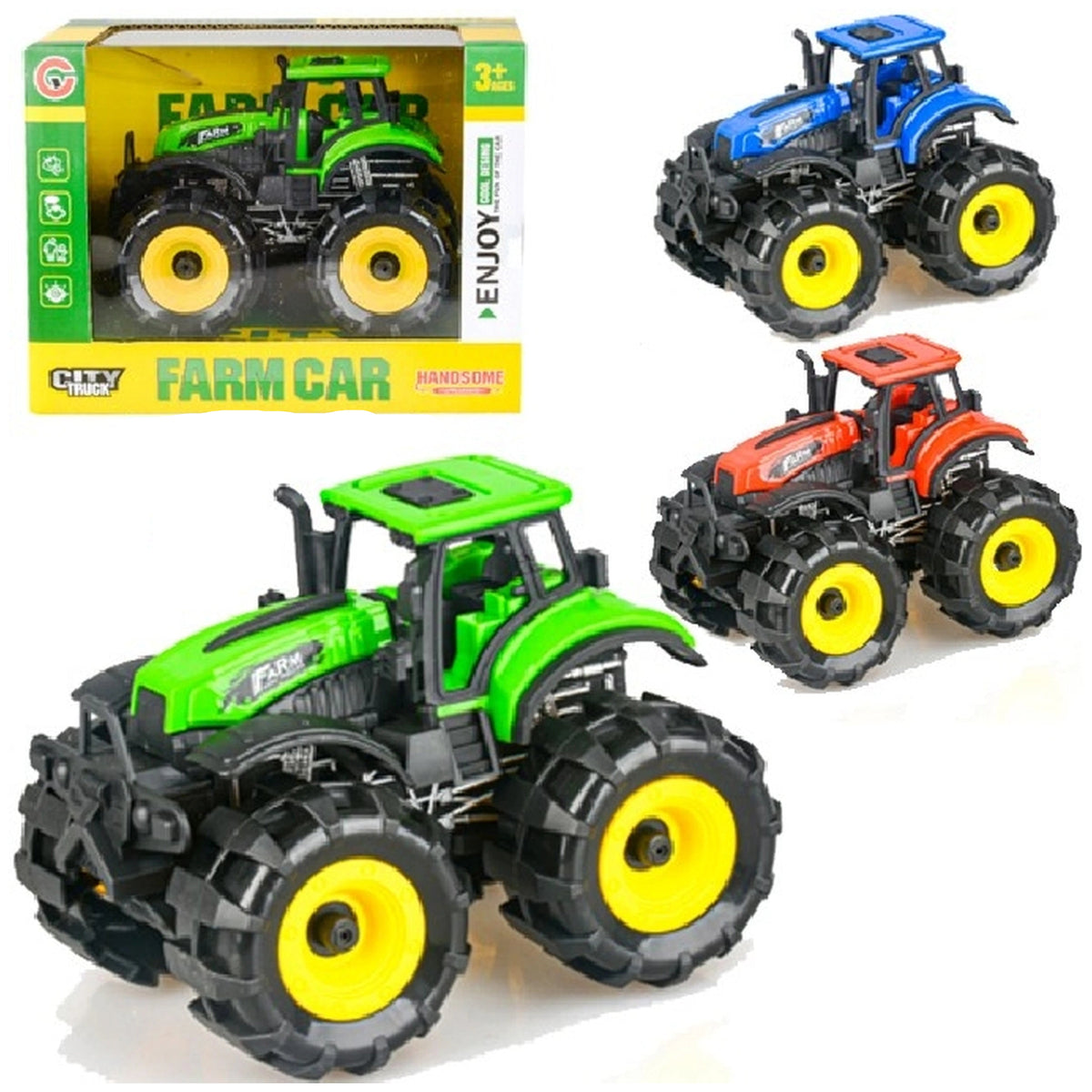 Ginmar - Ensemble de jouets tracteur de ferme - Mécanisme à friction