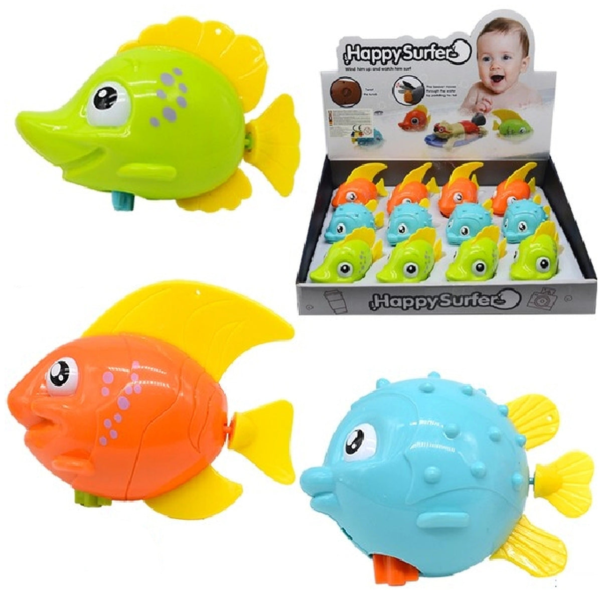 Ginmar - Jouets de poisson à remonter Happy Surfer