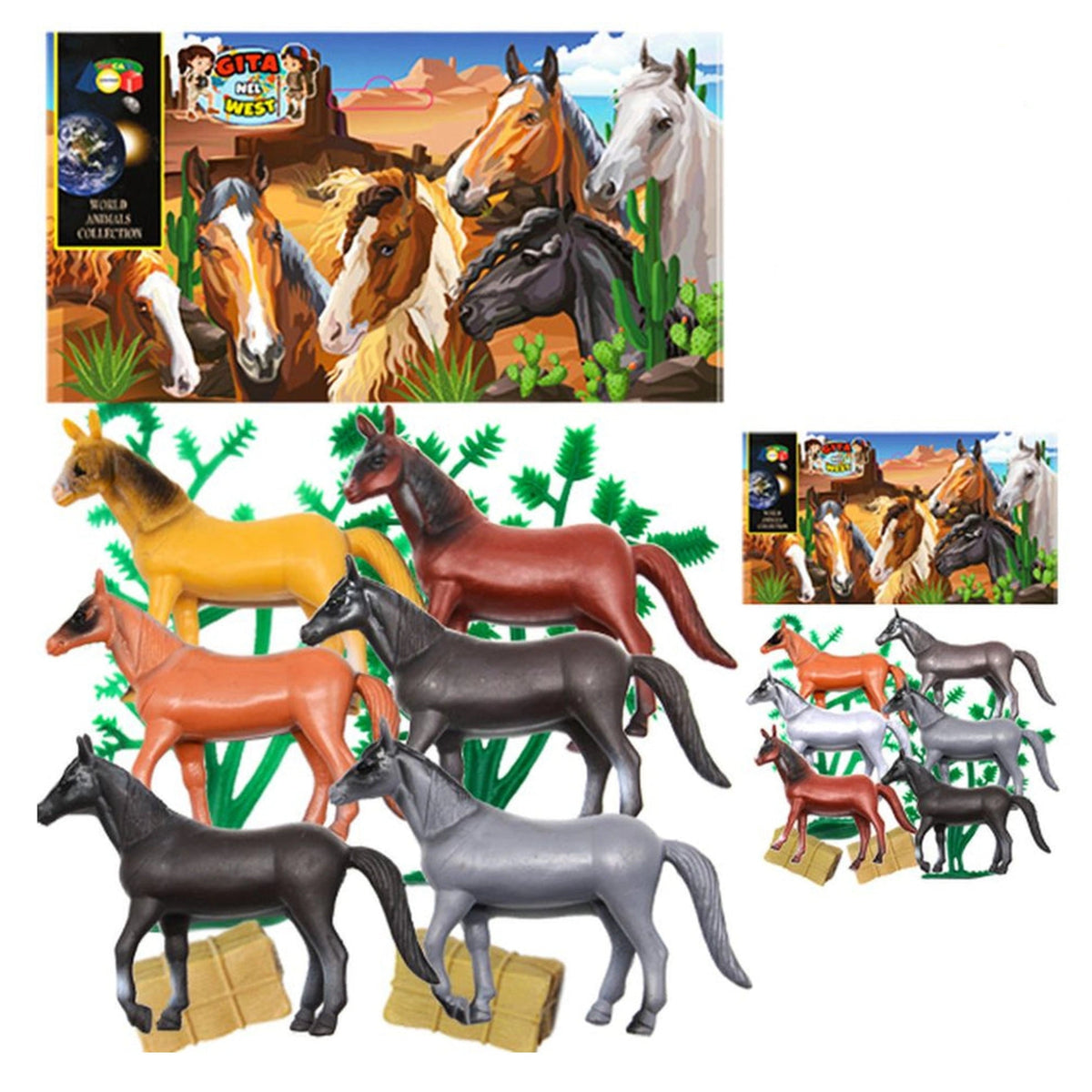 Ginmar - Ensemble de jeux de chevaux du Far West, modèles assortis