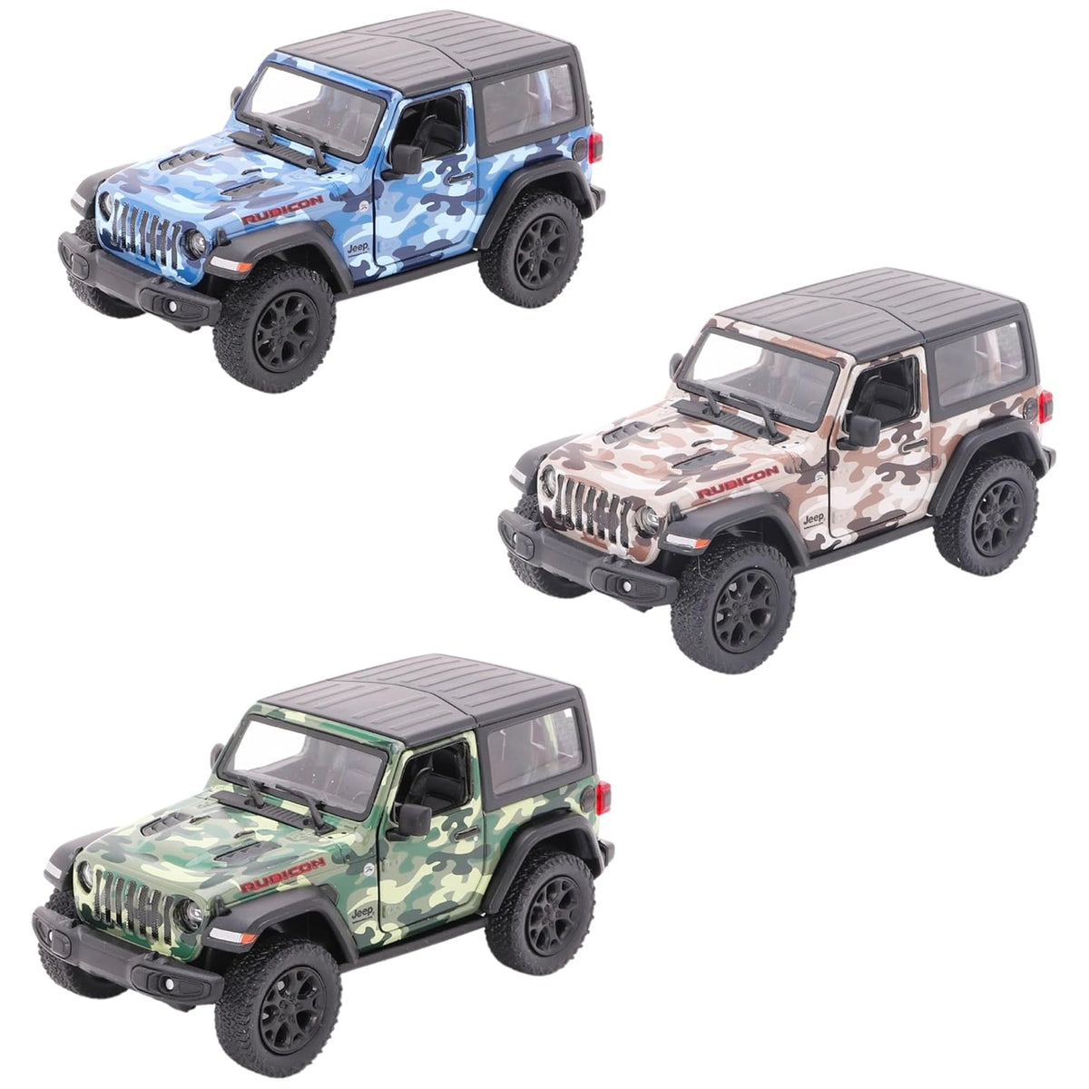 Gollness - Modèle réduit en métal Jeep Wrangler Camouflage 2018 1-34 - 12,5 cm - Véhicules de jeu
