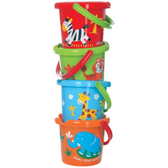 Gowi - Seau de Plage Diamètre 18 Cm Multicolore - Jouets de Plage et de Sable