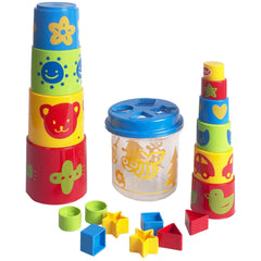 Gowi - Boîte Abeille avec Pyramide - 20 Pièces - Jouets de Tri et d'Empilage