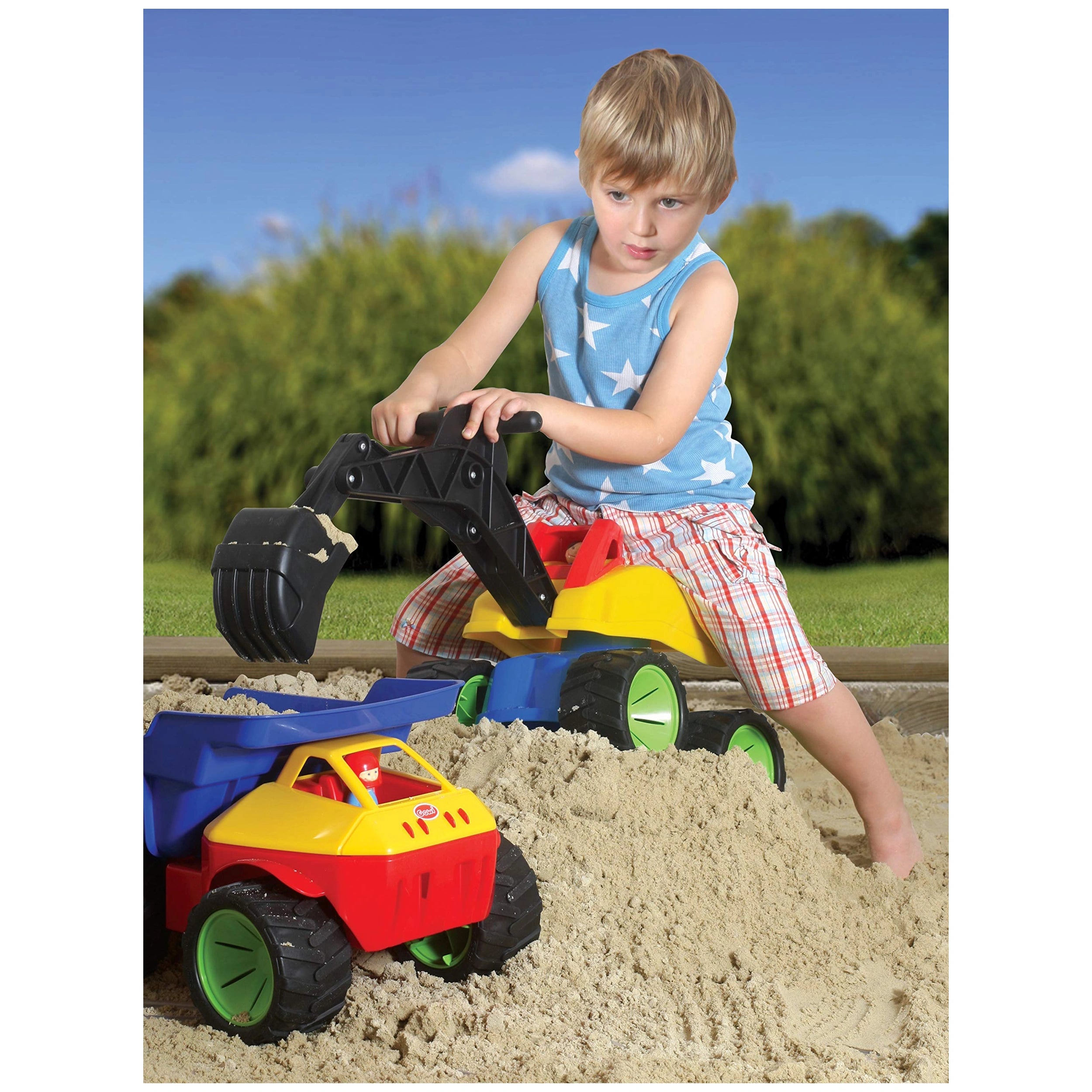 Gowi - Excavatrice Géante Verte Tendance - Jouets de Plage et de Sable