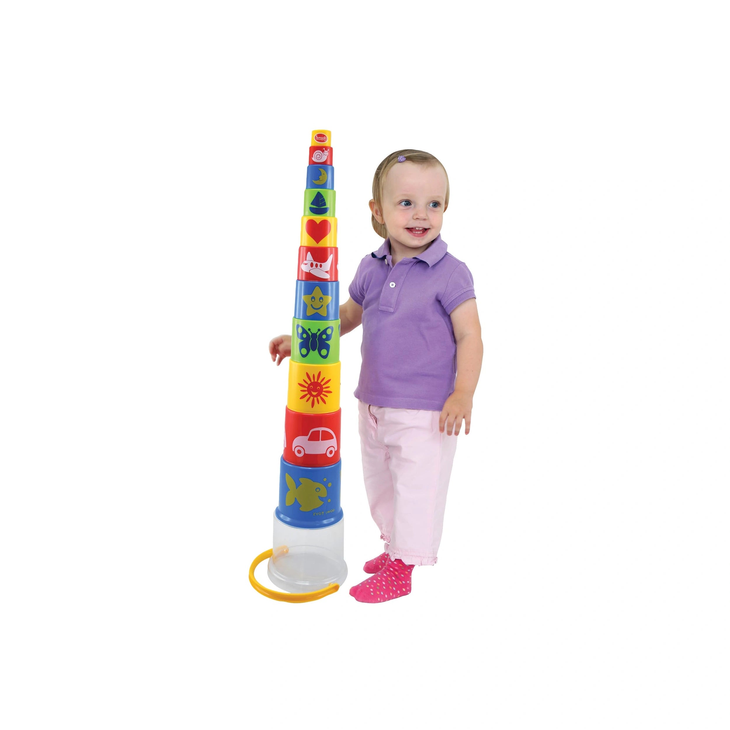 Gowi - Pyramide Géante Standard - 11 Pièces Dans Un Seau - Jouets de Tri et d'Empilage