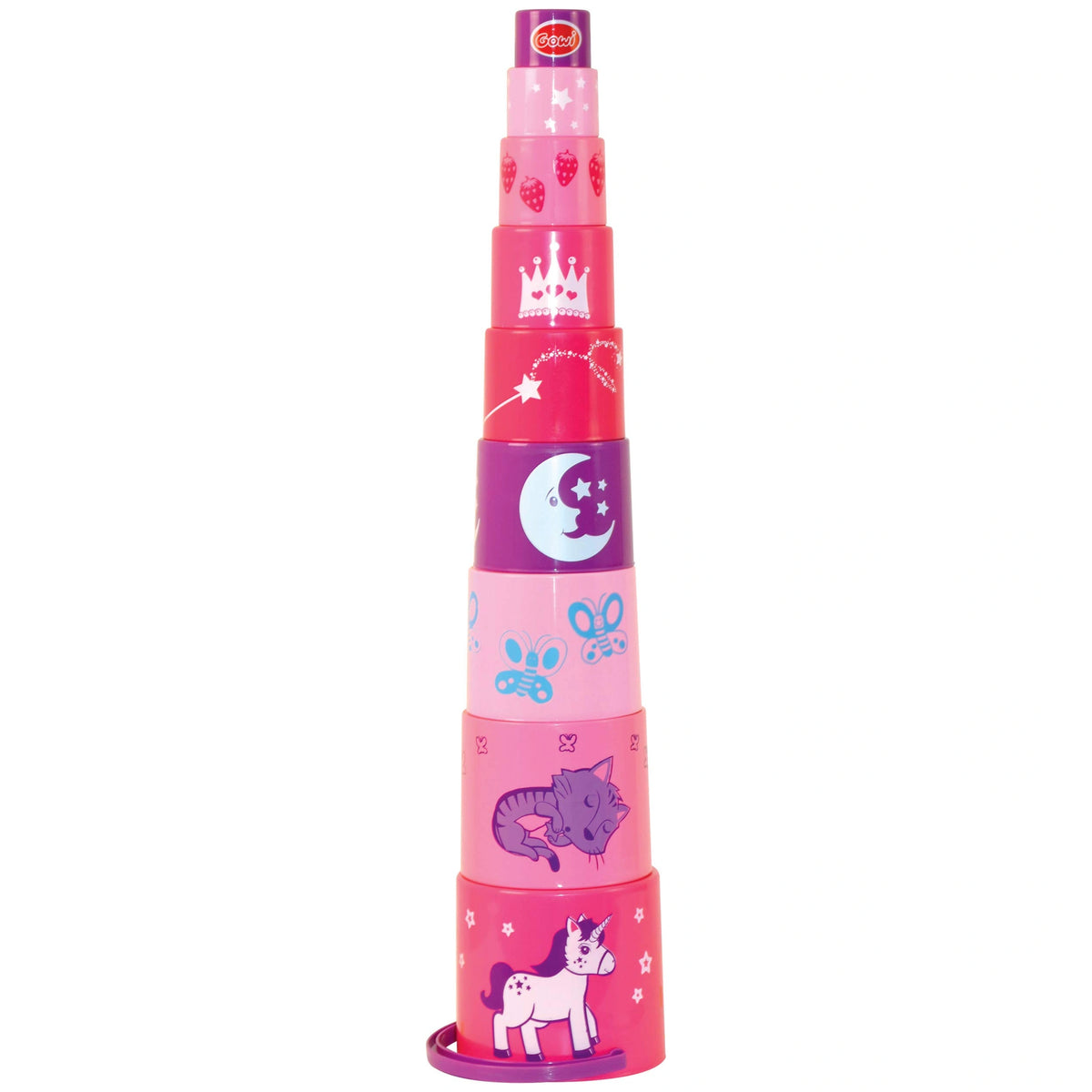 Gowi - Princesse Pyramidale - 9 Pièces - Jouets de Tri et d'Empilage