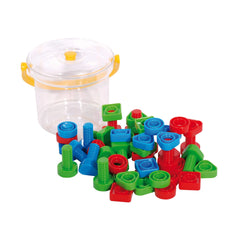 Gowi - Ensemble de vis - 48 pièces dans un seau - Jouets d'activité pour bébés