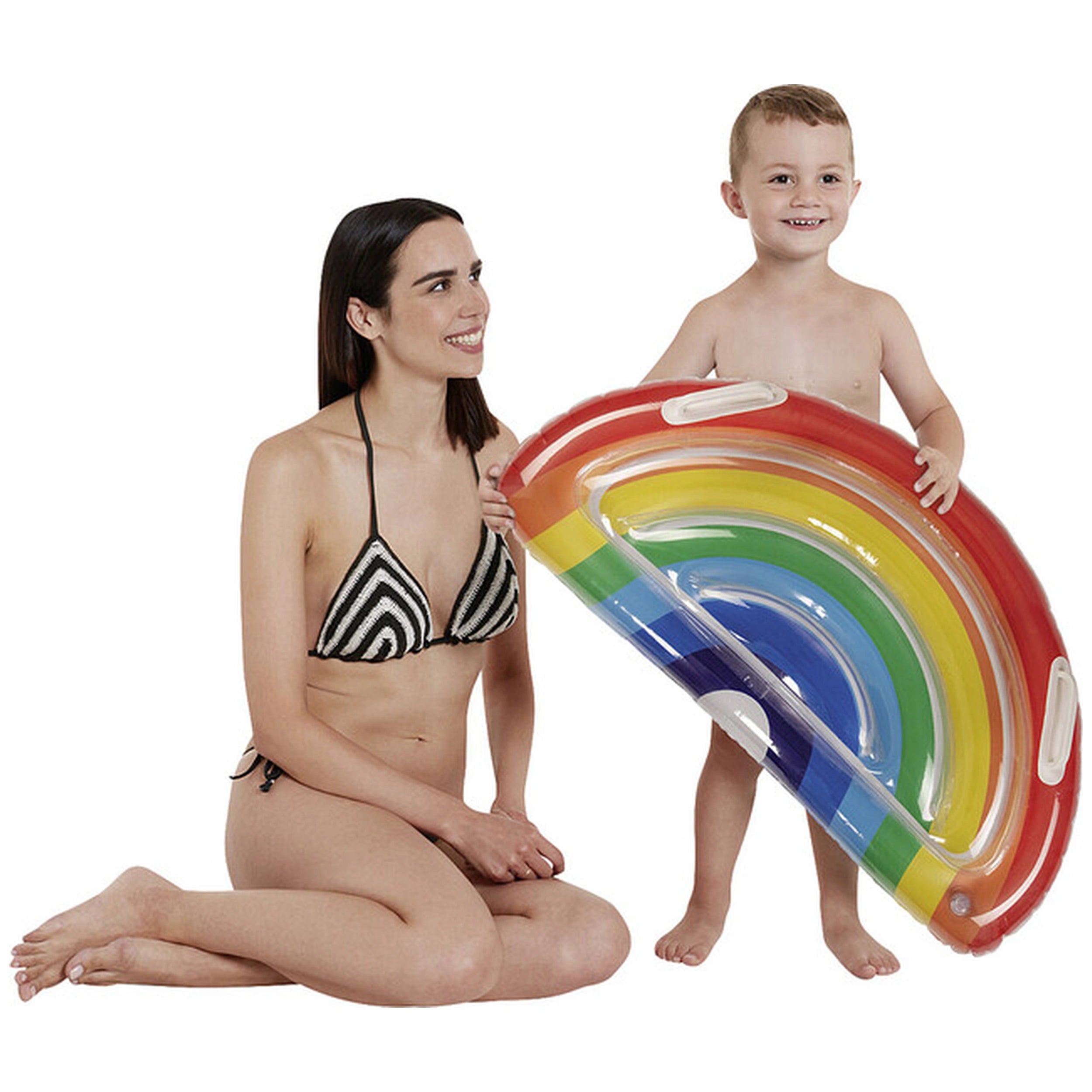 Happy People - Matelas Gonflable Arc-en-Ciel Semicirculaire 80 X 40 Cm