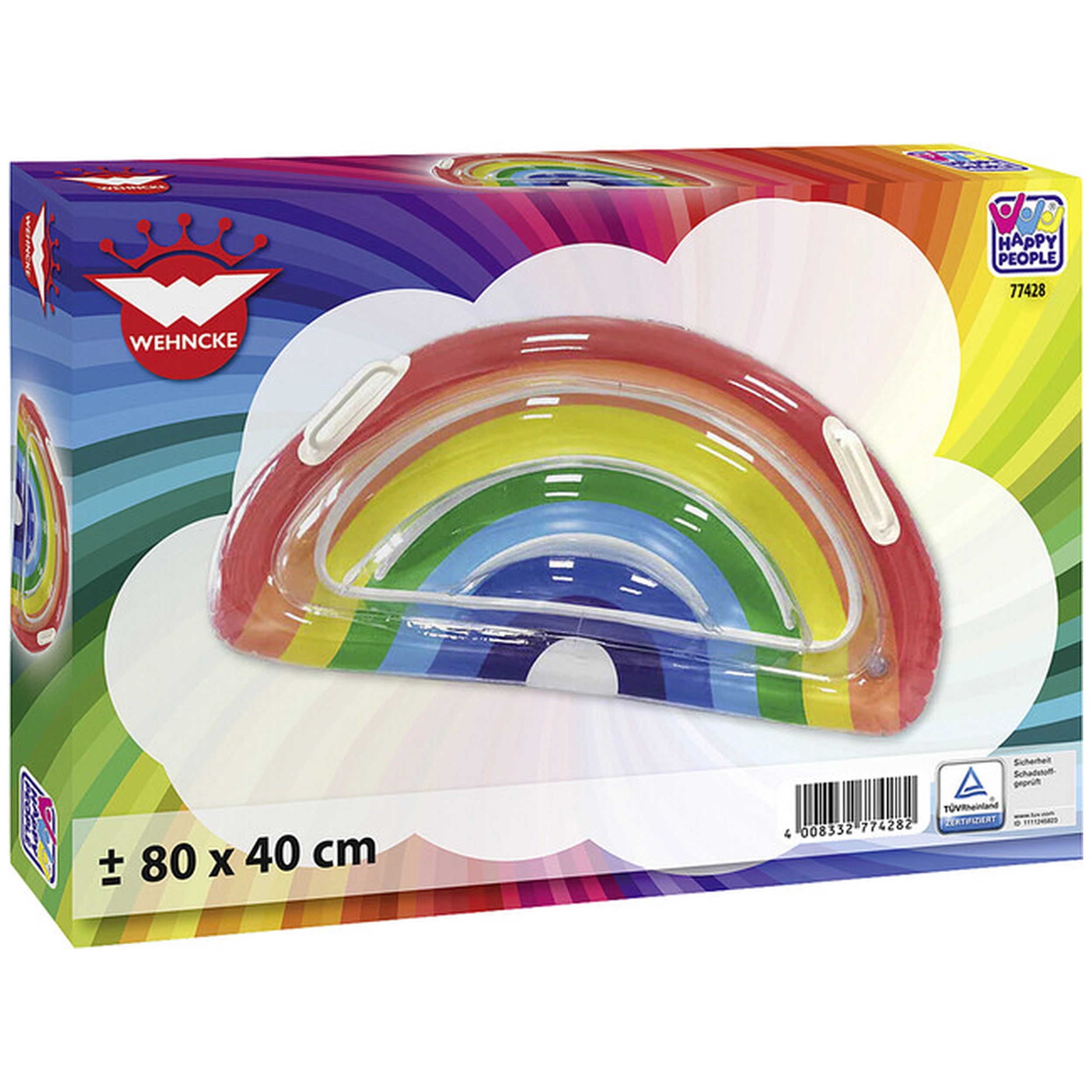 Happy People - Matelas Gonflable Arc-en-Ciel Semicirculaire 80 X 40 Cm