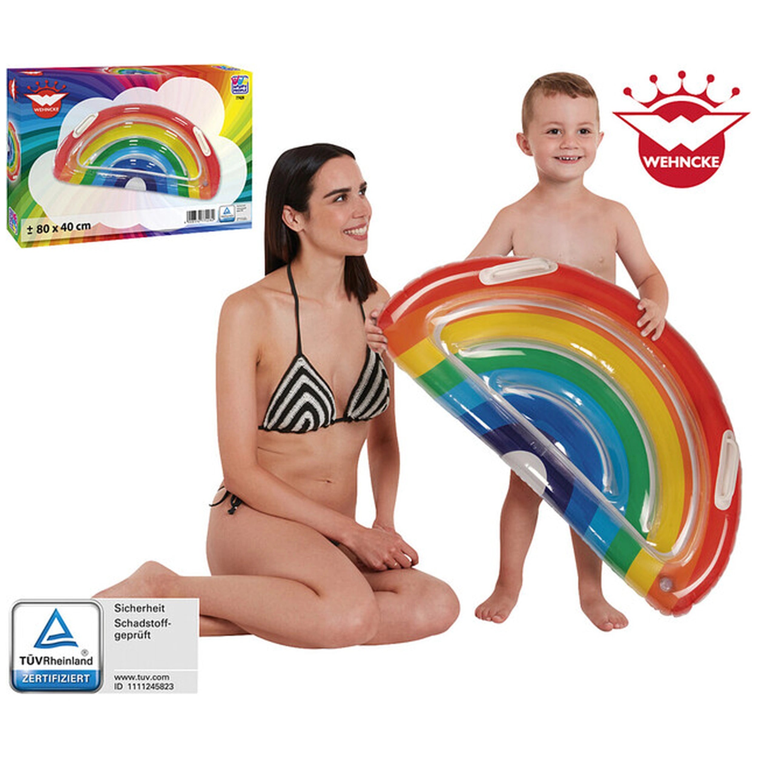 Happy People - Matelas Gonflable Arc-en-Ciel Semicirculaire 80 X 40 Cm