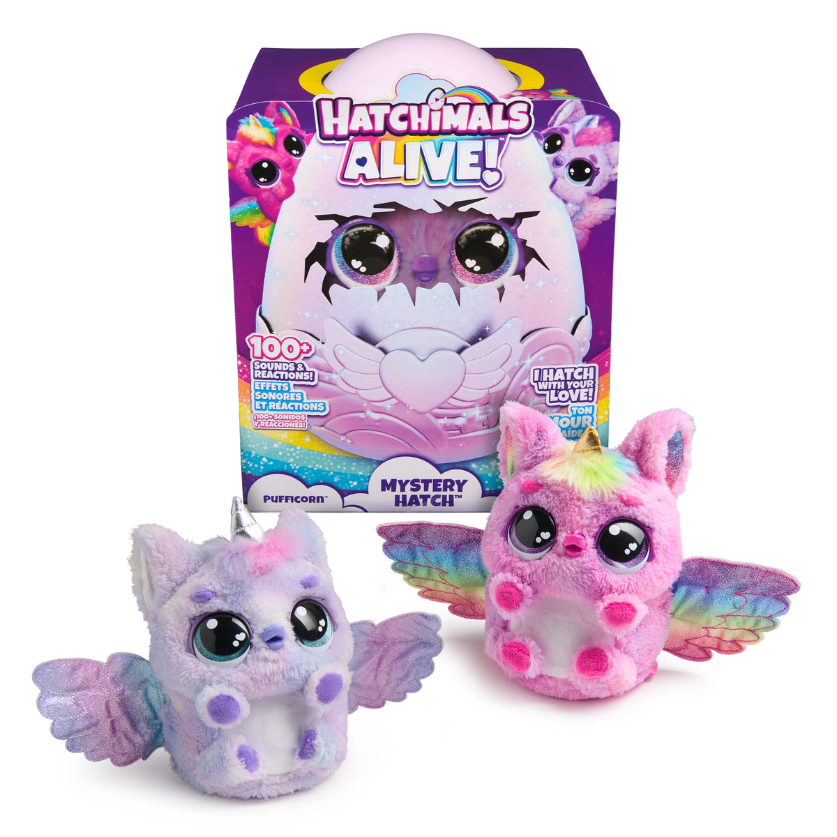 Hatchimals Alive Mystery Hatch Pufficorn Interactive Plush with Lights and Sounds