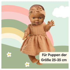 Heless - Poupées - Ensemble de robes en coton bio - Volants - 18 Mois+ - Accessoires