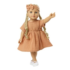 Heless - Poupées - Ensemble de robes en coton bio - Volants - 18 Mois+ - Accessoires