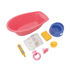 Heless - Poupées - Ensemble de baignoire 8 pièces - Jeux d'imitation - 3 Ans+
