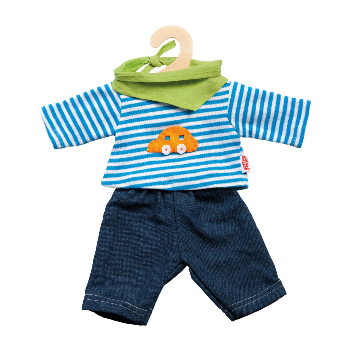 Heless - Jeans avec chemise rayée taille 35-45 cm - Ensembles de jeu de poupées et figurines