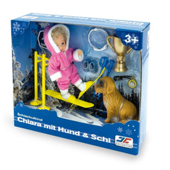 Jagerndorfer - École de ski Kind Chiara Met Hond 12 cm - Poupées, ensembles de jeu et figurines