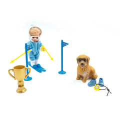 Jagerndorfer - École de ski Kind Chiara Met Hond 12 cm - Poupées, ensembles de jeu et figurines