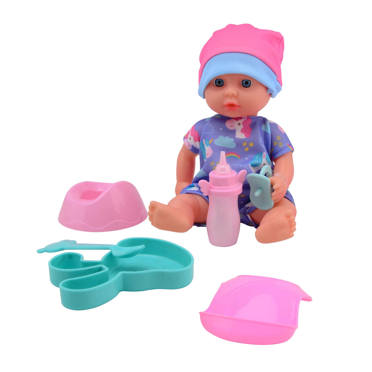 Johntoy - Poupée Bébé Rose qui Boit et Fait Pipi 20Cm - Poupées, Ensembles de Jeu & Figurines