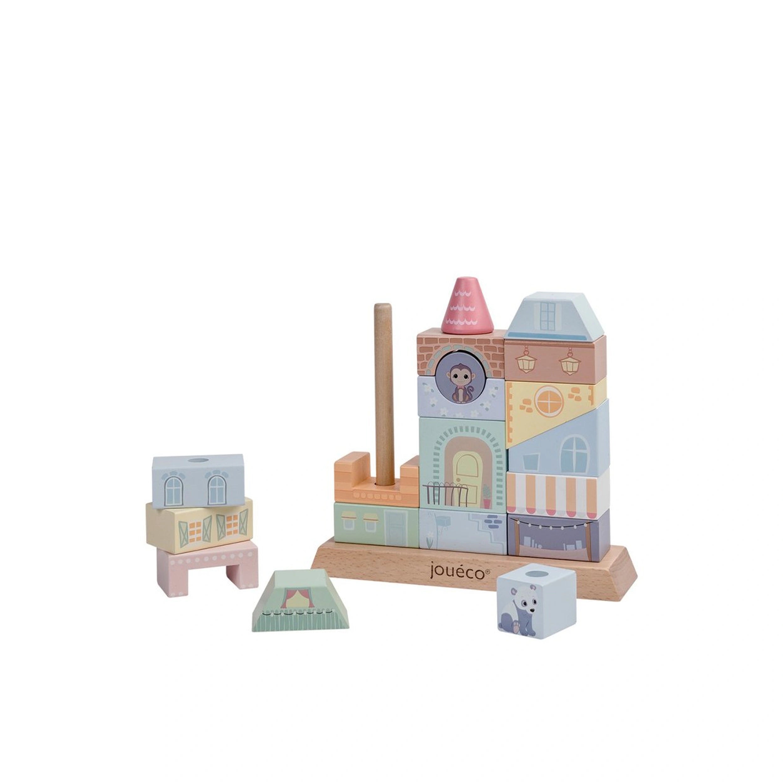 Johntoy - Les Maisons Empilables de la Famille Wildies - Jouets de Tri et d'Empilage