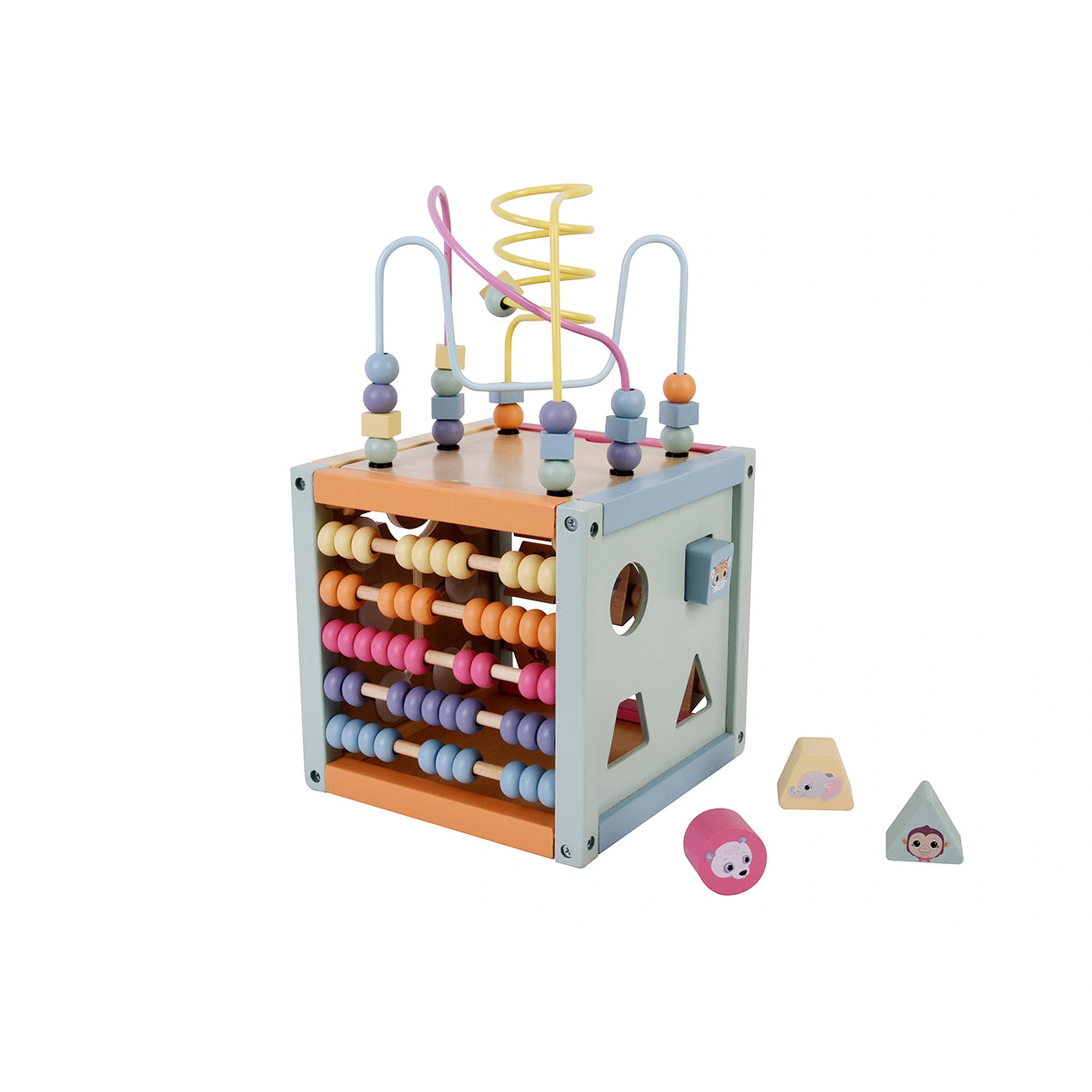 Johntoy - Le Cube d'Activités en Bois de la Famille Wildies - Jouets d'Activité pour Bébé